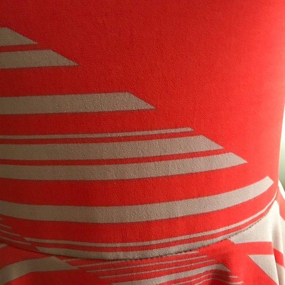 NWT Orange and Beige Peplum Top Size S - Picture 4 of 5